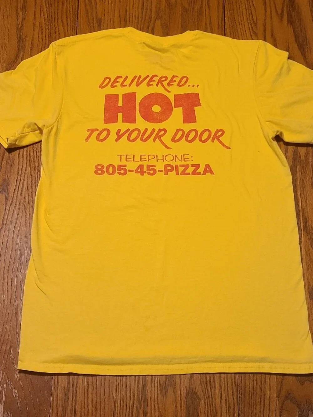 Surfer Boy Stranger Things Pizza Graphic Tee - Yellow - Medium - Picture 7 of 7